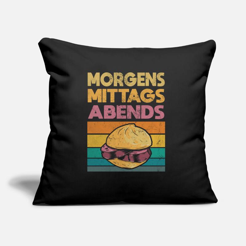 Leberkas Brühwurst Morgens Mittags Abends Geschenk Sofakissenbezug 45 x 45 cm