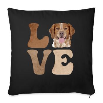 Chien épagneul de Bretagne - Housse de coussin décorative 45 x 45 cm - noir - Devant