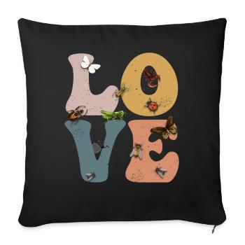 Beetle collecting beetle collectors Entomology - Sofa pillowcase 17,3'' x 17,3'' (45 x 45 cm) - black - Front