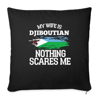 Djibouti Wife - Sofa pillowcase 17,3'' x 17,3'' (45 x 45 cm) - black - Front