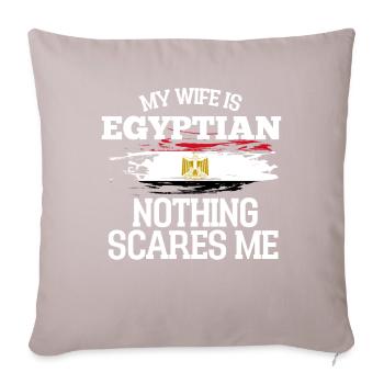 Egypte Épouse - Housse de coussin décorative 45 x 45 cm - taupe clair - Devant