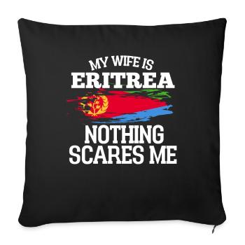Eritrea Wife - Sofa pillowcase 17,3'' x 17,3'' (45 x 45 cm) - black - Front