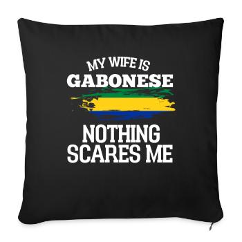 Gabon Wife - Sofa pillowcase 17,3'' x 17,3'' (45 x 45 cm) - black - Front