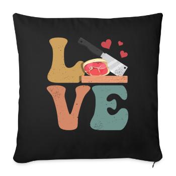 Couperet à viande de boucher - Housse de coussin décorative 45 x 45 cm - noir - Devant