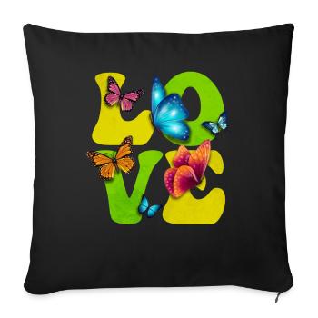 Schmetterling Monarch Insekt - Sofakissenbezug 45 x 45 cm - Schwarz - Vorne