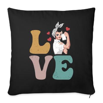 Cafeteria employee Lunch Lady - Sofa pillowcase 17,3'' x 17,3'' (45 x 45 cm) - black - Front