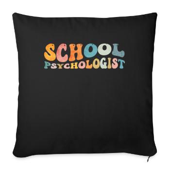 Groovy School Psychologist Psychology Psych - Sofa pillowcase 17,3'' x 17,3'' (45 x 45 cm) - black - Front