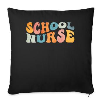 Groovy School Nurse Nursing - Housse de coussin décorative 45 x 45 cm - noir - Devant