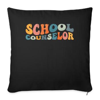 Groovy School Counselor Counseling Mental Healthy - Sofa pillowcase 17,3'' x 17,3'' (45 x 45 cm) - black - Front