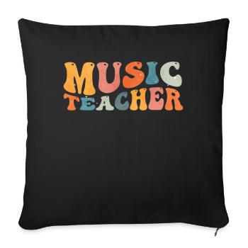 Groovy Music Teacher Musician Lessons - Sofa pillowcase 17,3'' x 17,3'' (45 x 45 cm) - black - Front