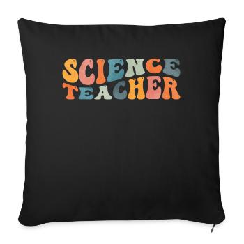 Groovy Science Enseignant Scientifique Enseignement - Housse de coussin décorative 45 x 45 cm - noir - Devant