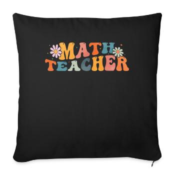 Groovy Math Professeur de mathématiques Mathématicien - Housse de coussin décorative 45 x 45 cm - noir - Devant