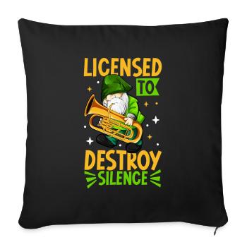 Lizenz zum Krach machen - Euphonium - Sofakissenbezug 45 x 45 cm - Schwarz - Vorne