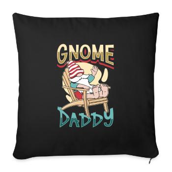 Gnome Papa - Garden Gnome - Sofa pillowcase 17,3'' x 17,3'' (45 x 45 cm) - black - Front