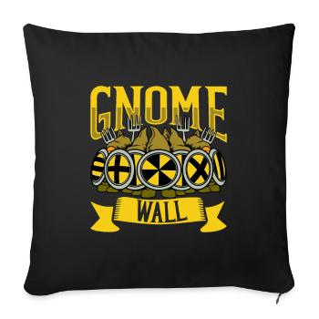 Gnome Schildwall - Garden Gnome - Sofa pillowcase 17,3'' x 17,3'' (45 x 45 cm) - black - Front