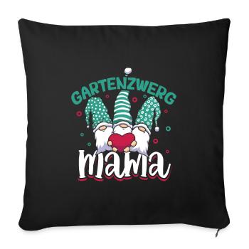 Gartenzwerg Mama - Sofakissenbezug 45 x 45 cm - Schwarz - Vorne