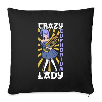Crazy Euphonium Lady - Euphonium - Housse de coussin décorative 45 x 45 cm - noir - Devant