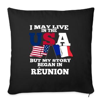 Reunion - Sofa pillowcase 17,3'' x 17,3'' (45 x 45 cm) - black - Front