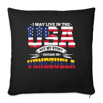 USA Venezuela Story Südamerika Heimatland Geschenk - Sofakissenbezug 45 x 45 cm - Schwarz - Vorne