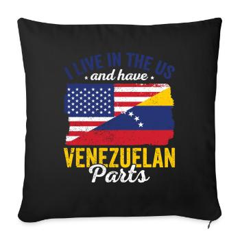 Live USA Venezuela Parts Country Tours Flags - Sofa pillowcase 17,3'' x 17,3'' (45 x 45 cm) - black - Front