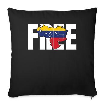 Venezuela Freedom Amérique du Sud Destination de voyage cadeau - Housse de coussin décorative 45 x 45 cm - noir - Devant