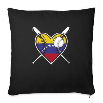 Venezuela Heart Baseball Gift for Baseball Fans - Sofa pillowcase 17,3'' x 17,3'' (45 x 45 cm) - black - Front