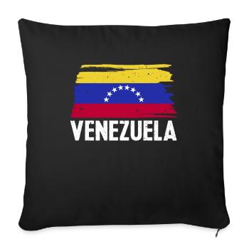 Drapeau du Venezuela Cadeau d’Amérique du Sud - Housse de coussin décorative 45 x 45 cm - noir - Devant