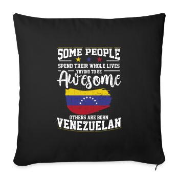 Awesome Venezuelan Venezuelan Flag Origin - Sofa pillowcase 17,3'' x 17,3'' (45 x 45 cm) - black - Front