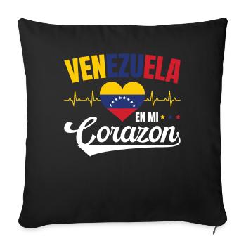 Venezuela En Mi Corazon Lebensweisheit Venezolaner - Sofakissenbezug 45 x 45 cm - Schwarz - Vorne