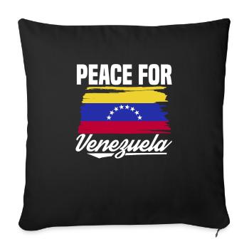 Drapeau de la tournée de pays de la paix pour le Venezuela en Amérique du Sud - Housse de coussin décorative 45 x 45 cm - noir - Devant