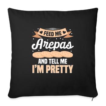 Venezuela Arepas Gebäck Lustiger Arepas Spruch - Sofakissenbezug 45 x 45 cm - Schwarz - Vorne