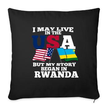 Rwanda - Housse de coussin décorative 45 x 45 cm - noir - Devant
