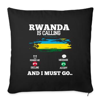Rwanda - Housse de coussin décorative 45 x 45 cm - noir - Devant