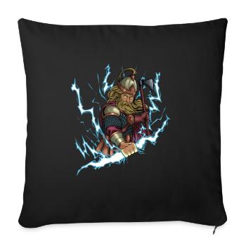 Slavic god Perun - Sofa pillowcase 17,3'' x 17,3'' (45 x 45 cm) - black - Front