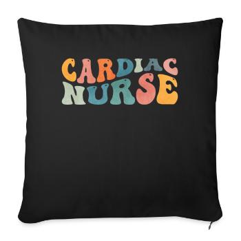 Groovy Cardiac Nurse Cardiac Cardiology Nursing - Sofa pillowcase 17,3'' x 17,3'' (45 x 45 cm) - black - Front