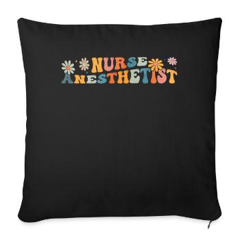 Groovy Krankenschwester Anästhesist CRNA Krankenpf - Sofakissenbezug 45 x 45 cm - Schwarz - Vorne
