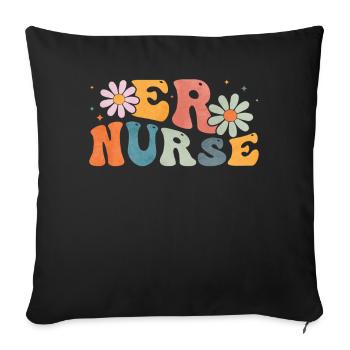 Groovy ER Infirmière d’urgence - Housse de coussin décorative 45 x 45 cm - noir - Devant