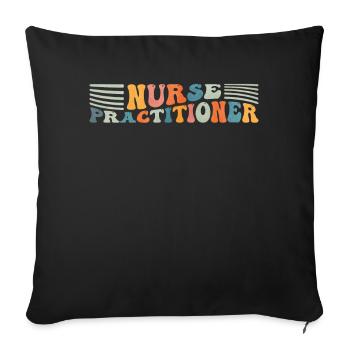 Groovy Nurse Practitioner NP Krankenpflege - Sofakissenbezug 45 x 45 cm - Schwarz - Vorne