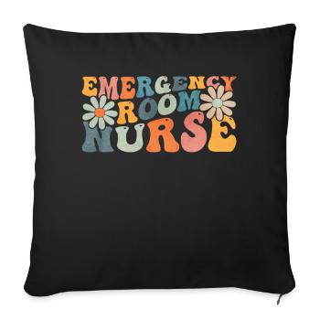 Groovy Infirmière en salle d’urgence Soins infirmiers aux urgences - Housse de coussin décorative 45 x 45 cm - noir - Devant