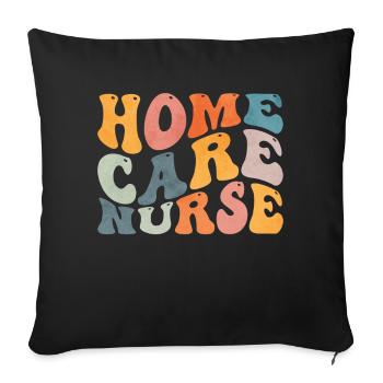 Groovy Soins à domicile Infirmière à domicile Malade - Housse de coussin décorative 45 x 45 cm - noir - Devant