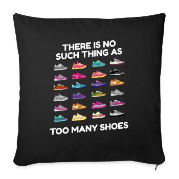 à de nombreuses chaussures baskets sneakers - Housse de coussin décorative 45 x 45 cm - noir - Devant