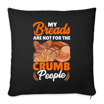Funny bread baking baker - Sofa pillowcase 17,3'' x 17,3'' (45 x 45 cm) - black - Front