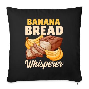 Funny bread baking baker - Sofa pillowcase 17,3'' x 17,3'' (45 x 45 cm) - black - Front