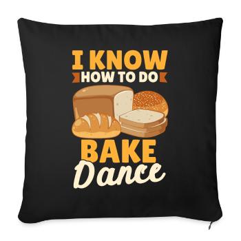 Funny bread baking baker - Sofa pillowcase 17,3'' x 17,3'' (45 x 45 cm) - black - Front