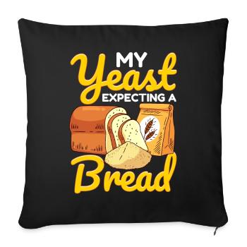 Lustiger Brotbacken-Bäcker - Sofakissenbezug 45 x 45 cm - Schwarz - Vorne