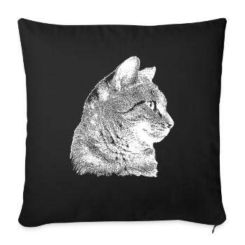 Cat Portrait - Sofa pillowcase 17,3'' x 17,3'' (45 x 45 cm) - black - Front