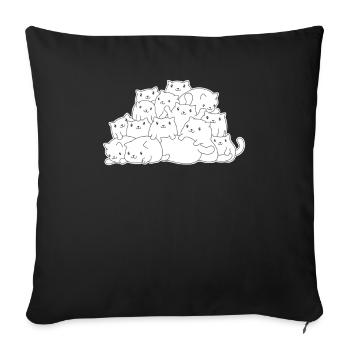 Katze - Sofakissenbezug 45 x 45 cm - Schwarz - Vorne