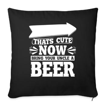 Bière Amateurs de bière - Housse de coussin décorative 45 x 45 cm - noir - Devant