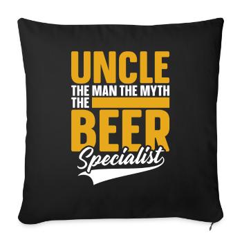 Beer Beer Lover Uncle - Sofa pillowcase 17,3'' x 17,3'' (45 x 45 cm) - black - Front