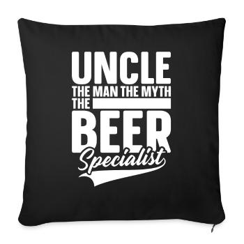Beer Beer Lover Uncle - Sofa pillowcase 17,3'' x 17,3'' (45 x 45 cm) - black - Front